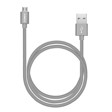 A-BECO MICRO USB 鋁合金編織充電傳輸線-灰色1.2M  贈可愛捲線器
