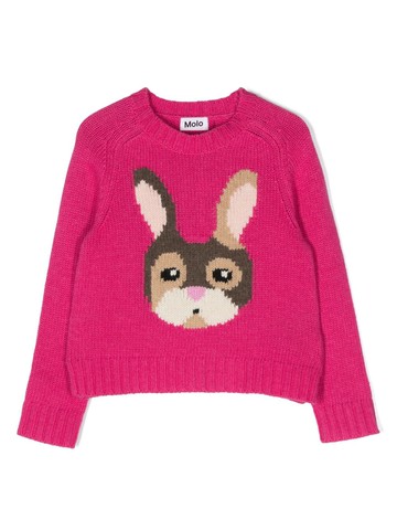 Molo - Gaia intarsia-knit jumper - kids - Acrylic/Wool - 98-104 - Pink