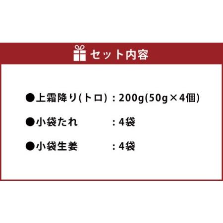 ふるさと納税 熊本 馬刺し 上霜降り（トロ）200g 小袋たれ 小袋生姜付き 馬肉 熊本県宇城市