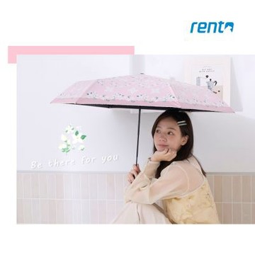 rento 防曬黑膠刺繡迷你傘-茉莉花(粉)