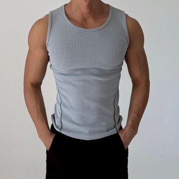 正韓羅紋合身側弧線設計無袖背心 3色 YUPPIE 預購商品 0624