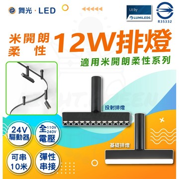 【舞光】LED 12W 米開朗柔性軌道排燈 散光型 投射型 軌道燈 軟軌道 全電壓 商業照明 藝術照明