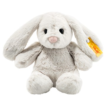 Steiff 德國金耳釦泰迪熊 黃標玩偶 柔軟可愛  18cm  Hoppie rabbit light grey  1個