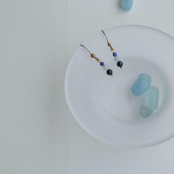 天然石耳環-遠洋/耳針/夾式/可客製