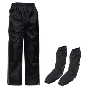 天龍牌 反光防水雨褲 附通用鞋套 3XL  黑色  1套