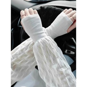 2025新款防曬冰袖女夏季羅口寬松加大戶外騎行護臂冰絲套袖寬松