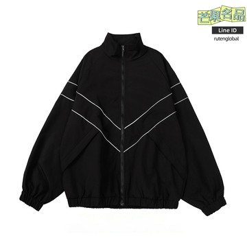 【反光潮牌】衝鋒衣 運動外套 夾克衫 情侶裝 港風外套 寬鬆百搭 防風防水 純色反光條 秋冬戶外運動 街頭潮流穿搭