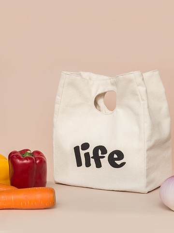 保溫便當包 日式簡約保溫袋學生小ins便當盒手提袋上班餐包帆布飯盒袋帶飯包【MJ6093】