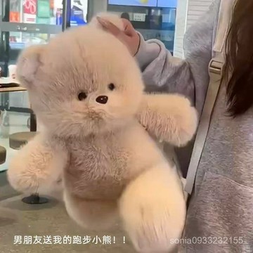 已搶99件📣跑跑玩偶熊毛絨玩具兔子布娃娃創意玩偶床上陪睡公仔送女生日禮物 AQEP