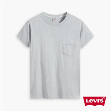 Levis 女款 口袋短袖T恤 / 大理石灰