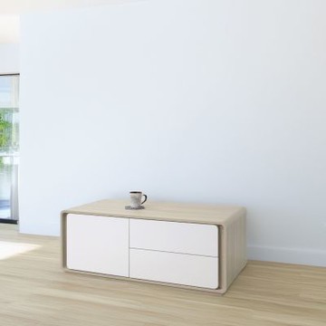 文創集 科萬塔4尺圓弧四抽二門大茶几(二色可選)-120x60x51cm免組