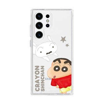 【正版授權】蠟筆小新快樂追逐防摔透明SAMSUNG手機殼