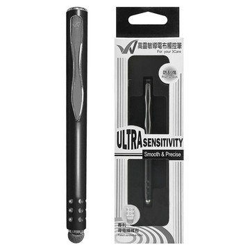 Ultra sensitivity 高靈敏導電布幾何圓點觸控筆  經典黑  1支