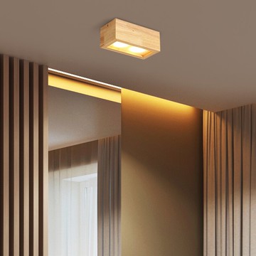 過道燈走廊燈創意北歐簡約現代明裝雙頭筒燈家用方形led玄關燈