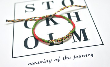 手編蠶絲蠟線 X 5色線伸縮式手鍊 -顏色可以自選-