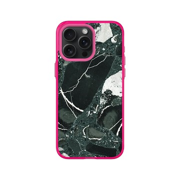 iPhone 15 Pro Max Clear 粉漾桃 - 石紋與渲染 / Marble & Dreamy Gradient - 夜闌