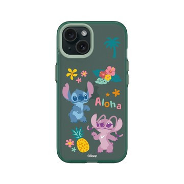 iPhone 15 Clear 憂墨綠 - 迪士尼-史迪奇 Disney Stitch - 史迪奇 - 史迪奇與安琪