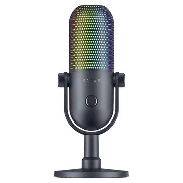 RAZER 雷蛇 Seiren V3 Chroma 幻彩版麥克風  Chroma RGB互動燈光效果  多功能輕觸靜音感應器  超心型指向收音  RZ19-05060100-R3M1  魔音海妖 V3