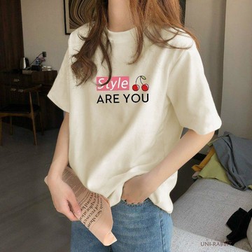 夏季上衣女大碼短袖純棉短袖女t恤女圓領上衣小衆t恤女寬鬆大碼上衣遮肉上衣短袖女正肩短袖女