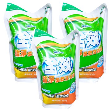 毛寶 全效強淨柔軟洗衣精 補充包 槴子花香  1.8kg  3包