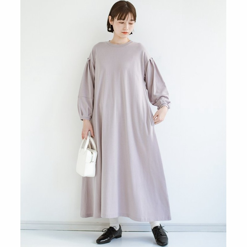 ハコ 時間の無い朝にも気になる体型にもゆとりをくれちゃう ぱふっと着るだけコーデがきまるフレアーカットソーワンピース レディース スモークピンク M Haco 通販 Lineポイント最大get Lineショッピング