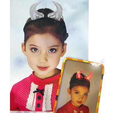 LED幻彩水晶牛角髮圈頭戴飾，Party/萬聖節服裝/派對用品/尾牙表演/角色扮演，X射線【W646919】