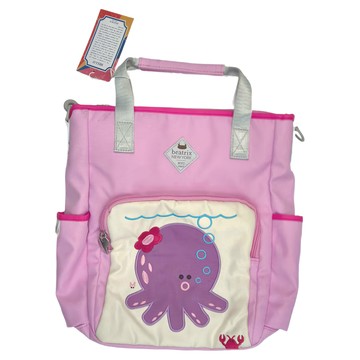 beatrix NEW YORK 經典刺繡國小兩用補習袋 手提斜肩兒童包  27 x 10 x 32cm  章魚 粉色