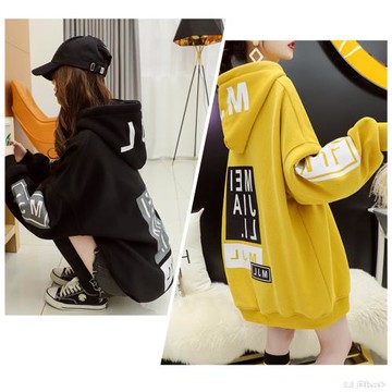 A3秋冬新品-薄款字母休閒韓版帶帽上衣-預購