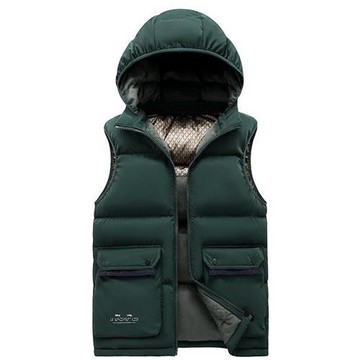 【巴黎精品】現貨+預購 抗寒防風連帽背心羽絨棉外套鋪棉外套加絨秋冬上衣寬鬆大碼男裝-工裝可拆5色a1ma7