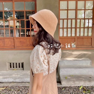 「拉兒小舖」台灣現貨-韓 日系田園風 直筒帽 鐘型帽 遮陽帽 防曬帽 簍空漁夫帽 編織草帽 大頭圍