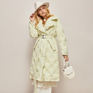 [米蘭精品] 真羽絨90%白鴨絨羽絨外套羽絨衣夾克-菱格縫線收腰長款防寒保暖女外套2色74dg4