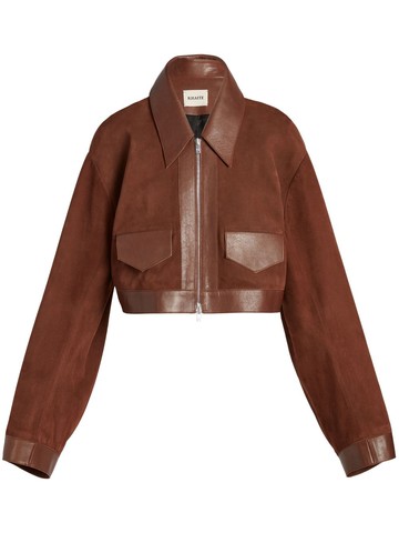 KHAITE - The Combly leather jacket - women - Lamb Skin - M - Brown