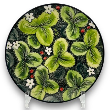 波蘭手繪手工陶-圓盤 19cm 綠叢系列 限量版