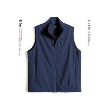 中年爸爸夏裝薄款立領寬松馬甲男中老年人大碼背心老人無袖馬夾