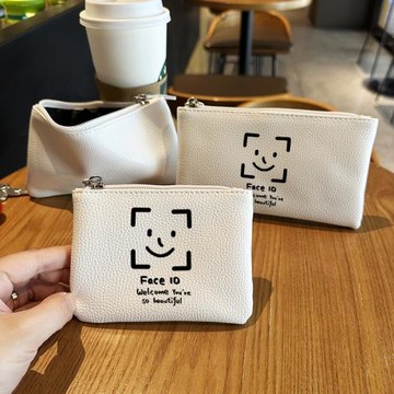 面部識別表情個性隨身便捷攜帶耳機數據線包移動電源充電寶充電器存放袋零錢袋創意收納包補妝口紅粉餅手機袋