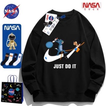 nasa聯名貓和老鼠美式衛衣男女加絨加厚春秋冬款高端品牌圓領長袖