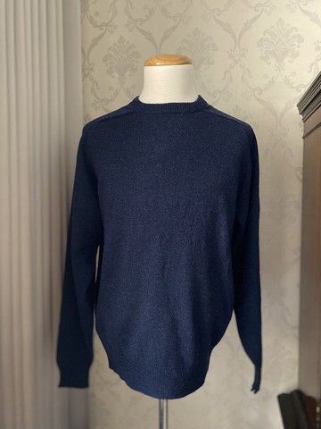 深藍針織中性古著毛衣