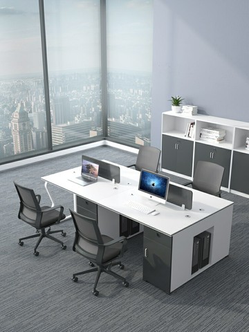 辦公桌椅組合員工位4/6人位簡約現代職員雙人屏風財務電腦桌