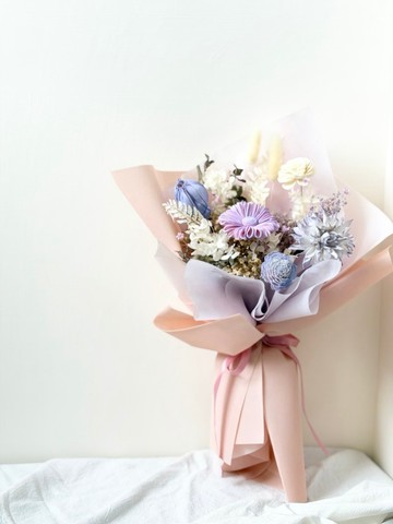 紫嫣粉 乾燥花永生花束 告白花束 生日禮物 母親節花束 畢業花束