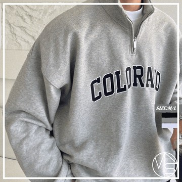 【MKST.STUDIO】🇰🇷 韓國 COLORADO 拉鍊 高領 刷毛 大學TEE 寬鬆版型 韓國男裝 男生衛衣