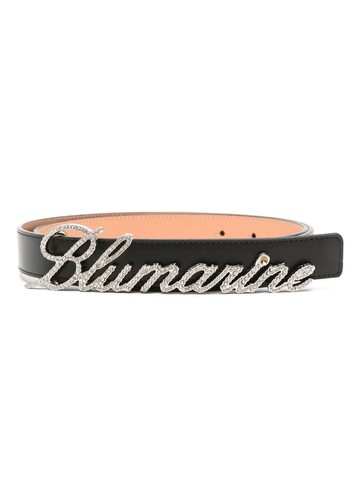 Blumarine - logo-lettering leather belt - women - Calf Leather - L - Black