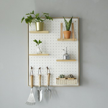優樂悅~畫框洞洞板木質實木多功能木收納臥室家用多孔板墻壁墻上置物架洞洞板