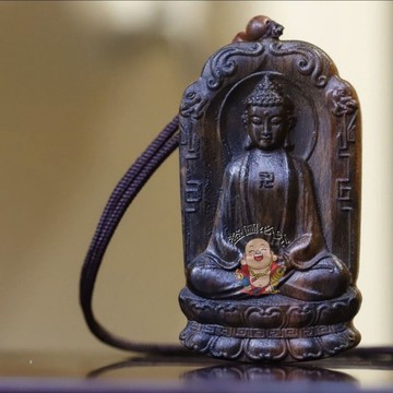 【開運館】 祈福 🔔開光 老料沉香木雕刻大日沉木浮雕如來淺刻掛墜吊墜項鍊男女款手工新款招財 平安 偏財 辟邪 擋災