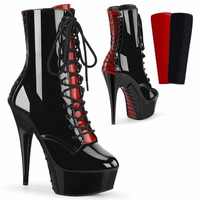 国産品 ショートブーツ プリーザー Pleaser 厚底 黒 ヒール 15cm 靴