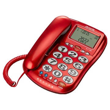 aiwa 愛華 超大字鍵助聽有線電話 紅色 ALT-889 來電顯示