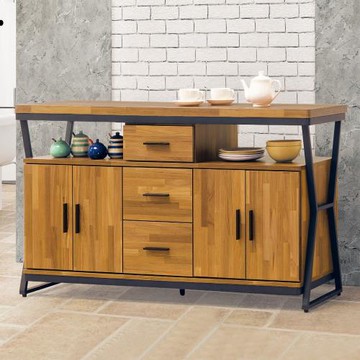 Boden-斯克5尺工業風收納餐櫃/碗盤櫃