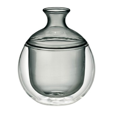 HARIO 好璃奧 咚古力手工耐熱雙層玻璃清酒壺 DKF-1-GR 180ml  1個  86 x 86 x 102mm 口徑30mm