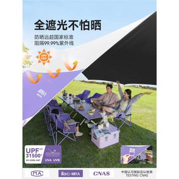 原始人黑膠天幕帳篷戶外2026新款露營新型一體野營免搭速開遮陽棚