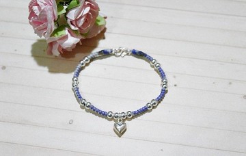 手編蠶絲蠟線X銀飾_愛的甜心 //可以自選顏色// -限量*1  #情人節