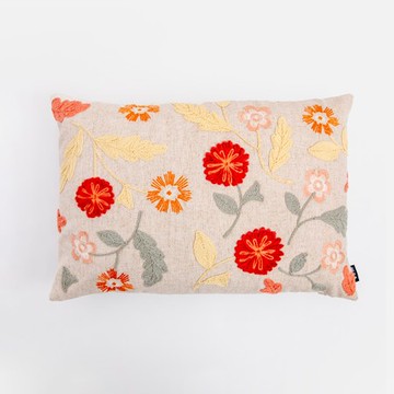 奧可利複合繡抱枕套35x50cm 珀黃粉